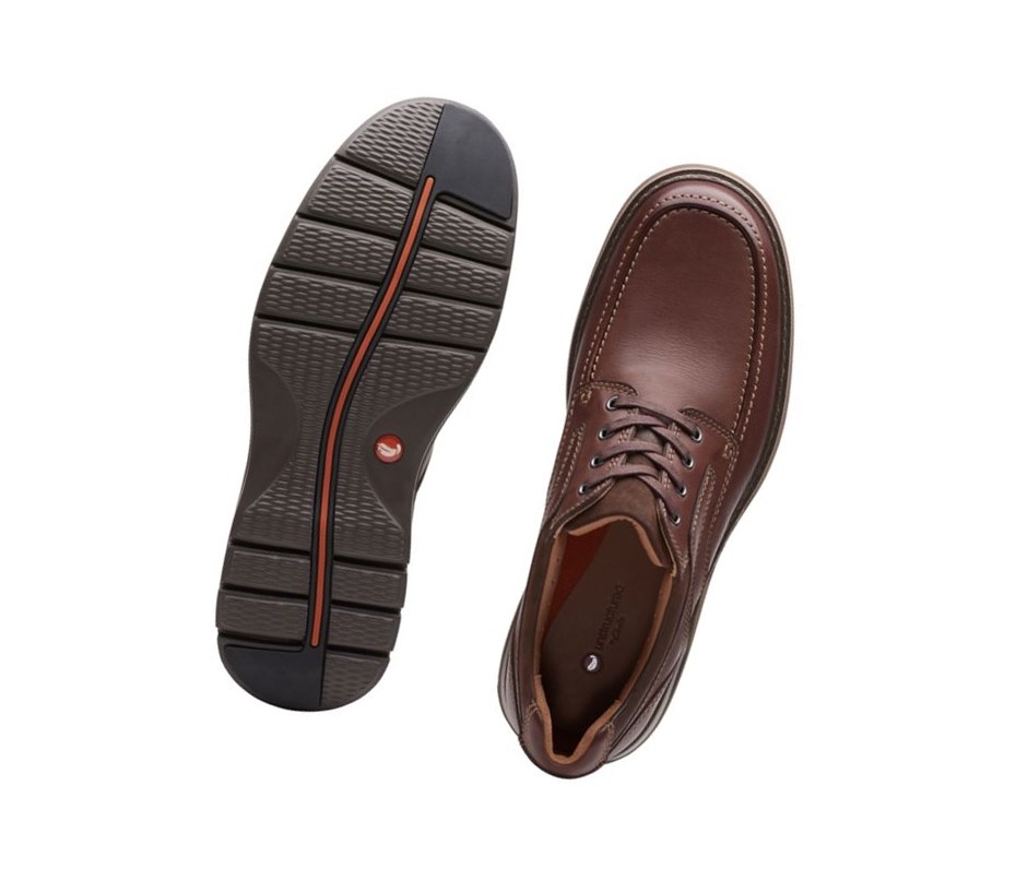 Clarks Un Ramble Spitze Leder Weite Fit Lederschuhe Herren Tiefesbraun | GDXS71280