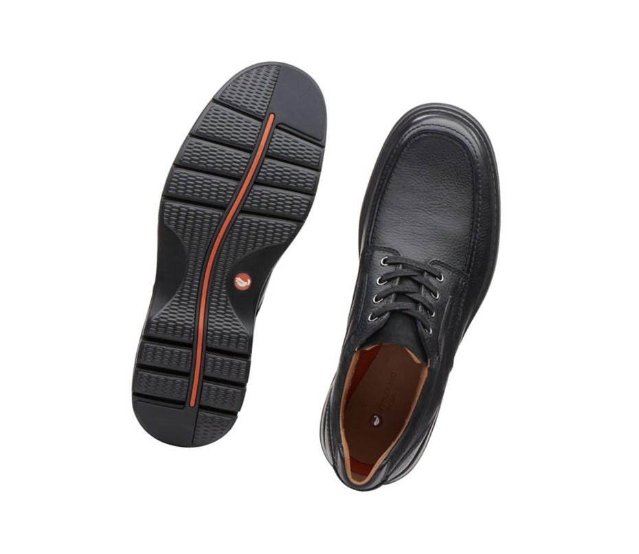 Clarks Un Ramble Spitze Leder Weite Fit Lederschuhe Herren Schwarz | YNWK89752
