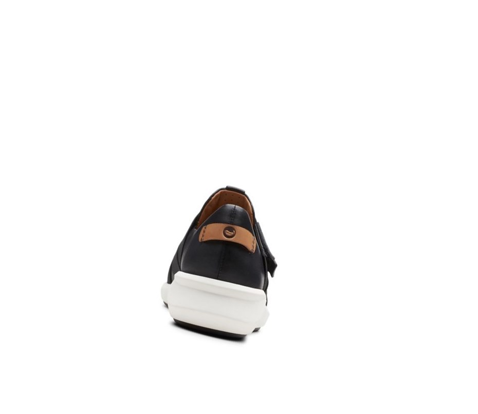 Clarks Un Rio Riemen Leder Weite Fit Lederschuhe Damen Schwarz | MOCE58603