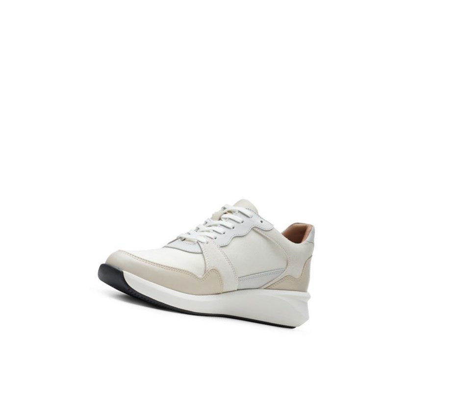 Clarks Un Rio Run Textil Sneakers Damen Weiß | AUEN95238