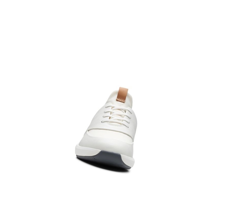 Clarks Un Rio Spitze Leder Lederschuhe Damen Weiß | FNCI67258