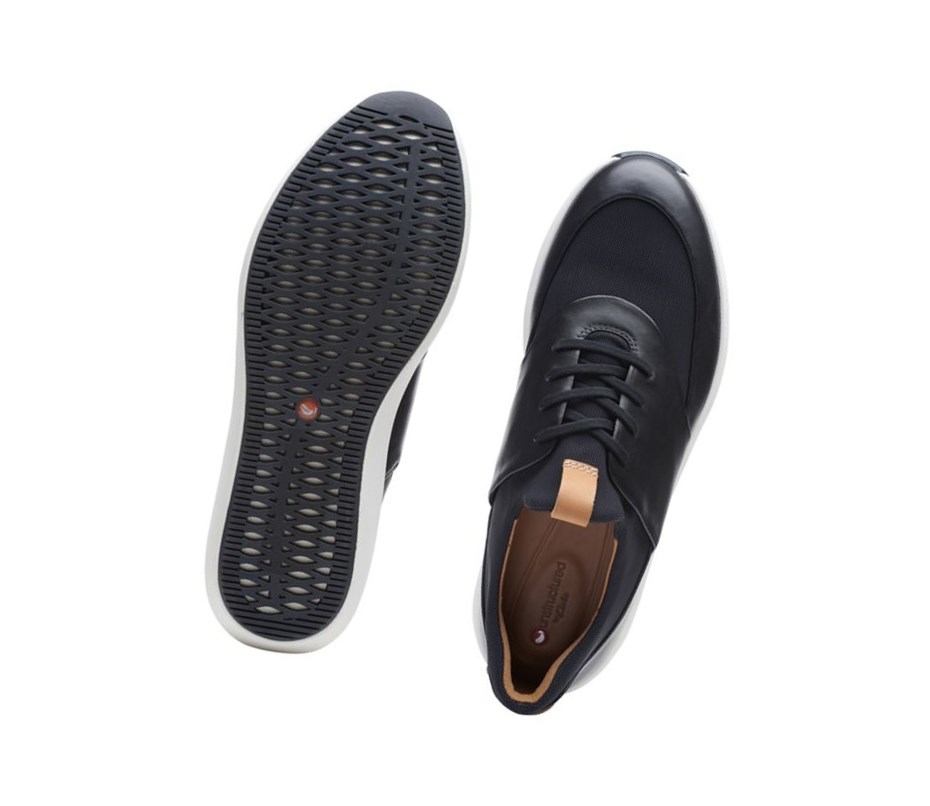 Clarks Un Rio Spitze Leder Lederschuhe Damen Schwarz | QSVR41390