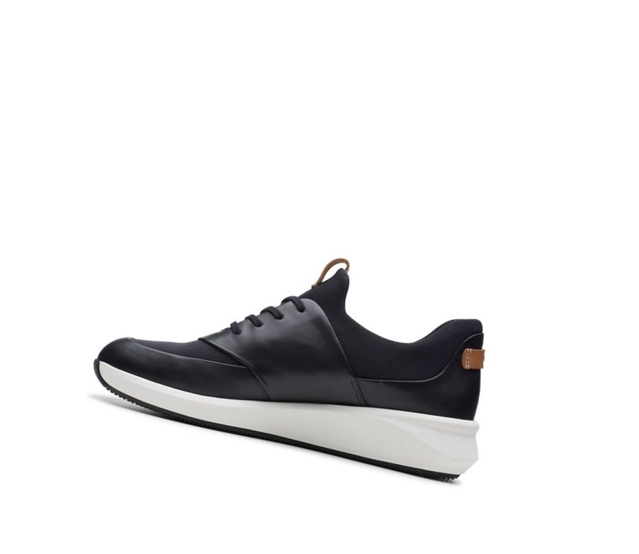 Clarks Un Rio Spitze Leder Lässige Turnschuhe Damen Schwarz | QUGJ26095