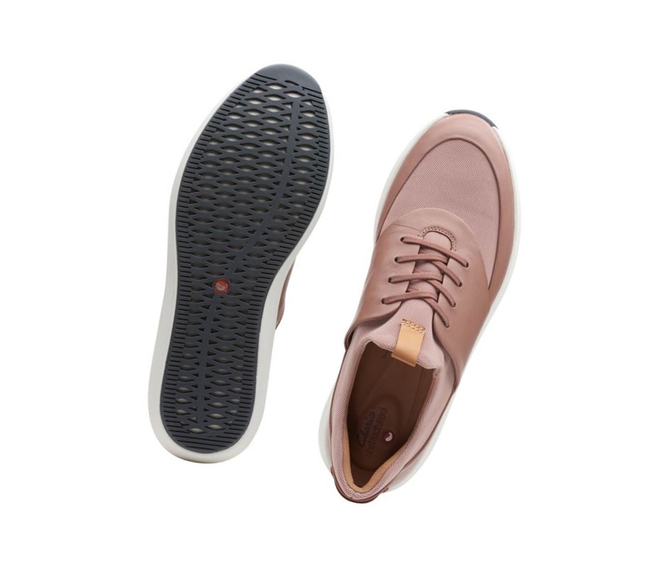 Clarks Un Rio Spitze Textil Sneakers Damen Dunkelrosa | TQWV80176