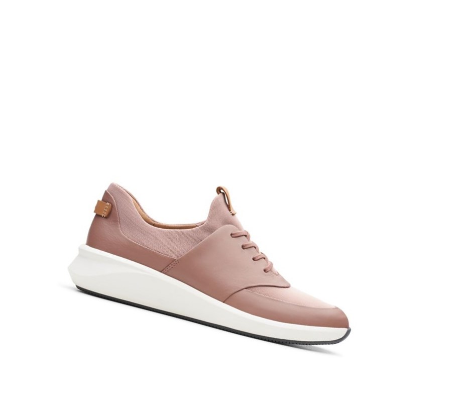 Clarks Un Rio Spitze Textil Sneakers Damen Dunkelrosa | TQWV80176