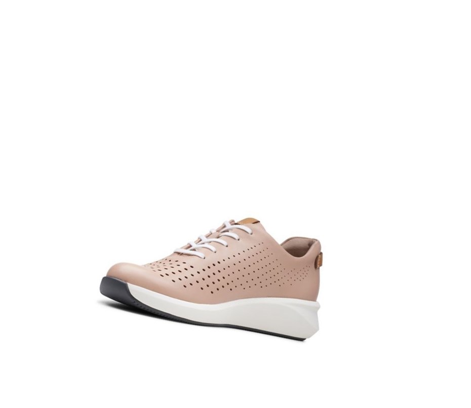 Clarks Un Rio Tie Leder Sneakers Damen Hautfarbe | UXMP57032