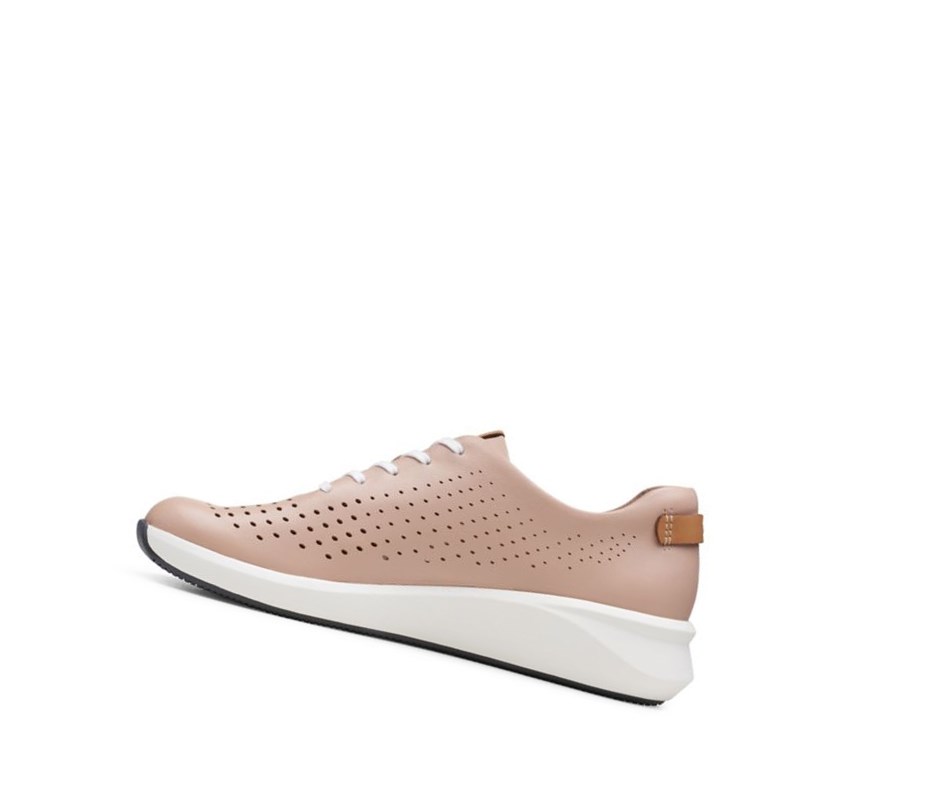 Clarks Un Rio Tie Leder Sneakers Damen Hautfarbe | UXMP57032