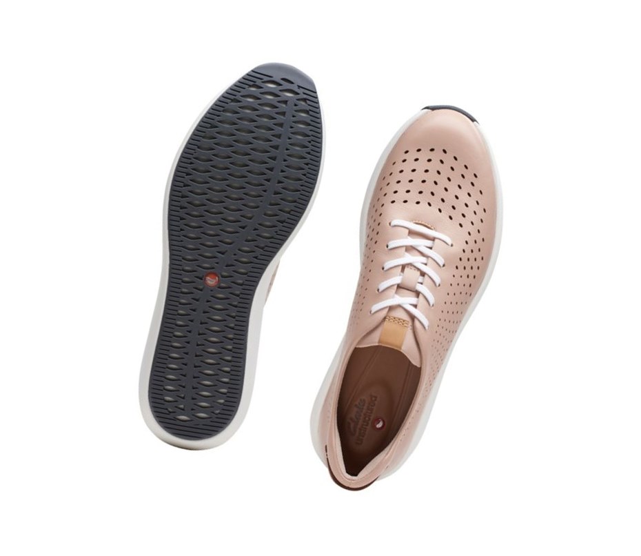 Clarks Un Rio Tie Leder Sneakers Damen Hautfarbe | UXMP57032
