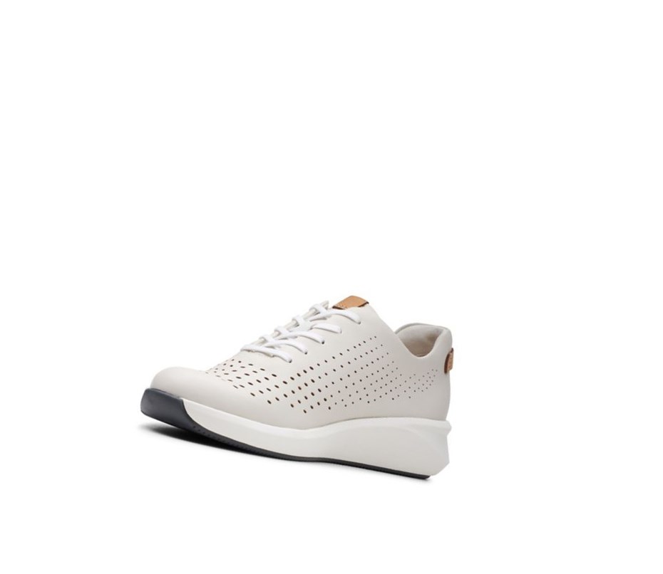 Clarks Un Rio Tie Leder Sneakers Damen Weiß | VFKL29453