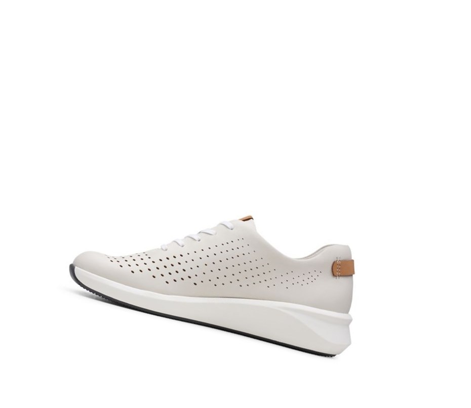 Clarks Un Rio Tie Leder Sneakers Damen Weiß | VFKL29453