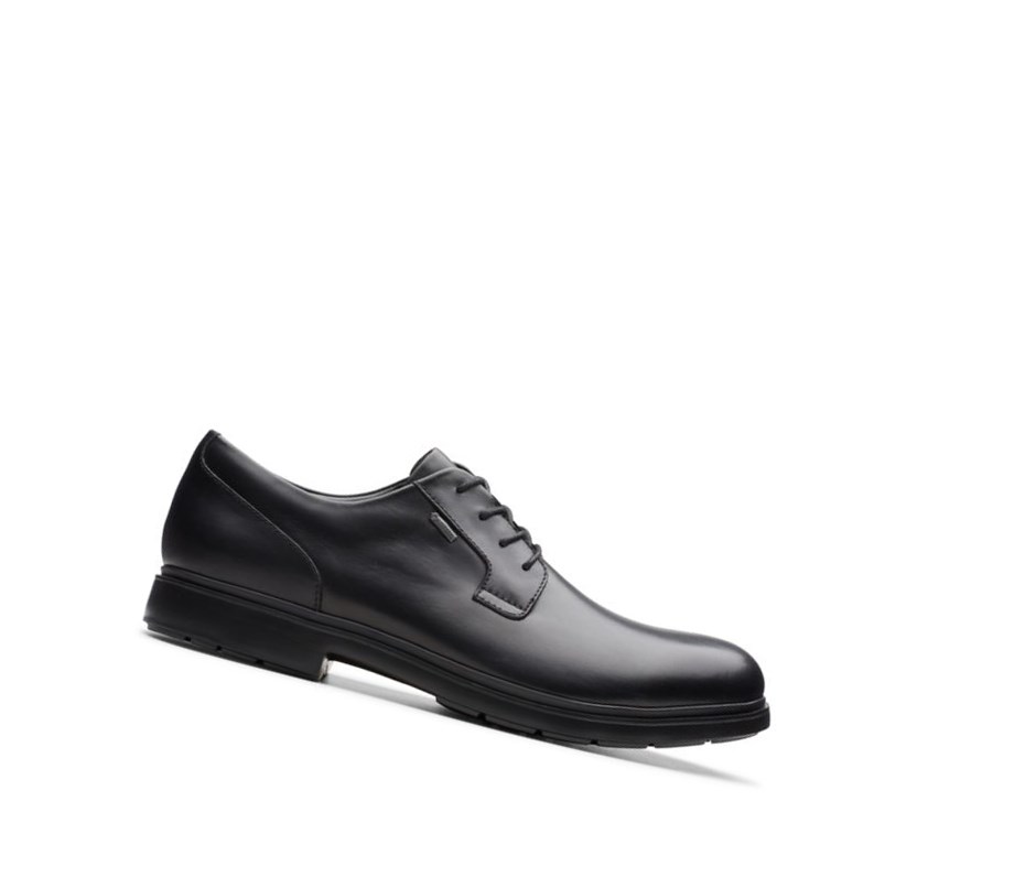 Clarks Un Tailor Go Gore-tex Leder Weite Fit Lederschuhe Herren Schwarz | VMKP65480