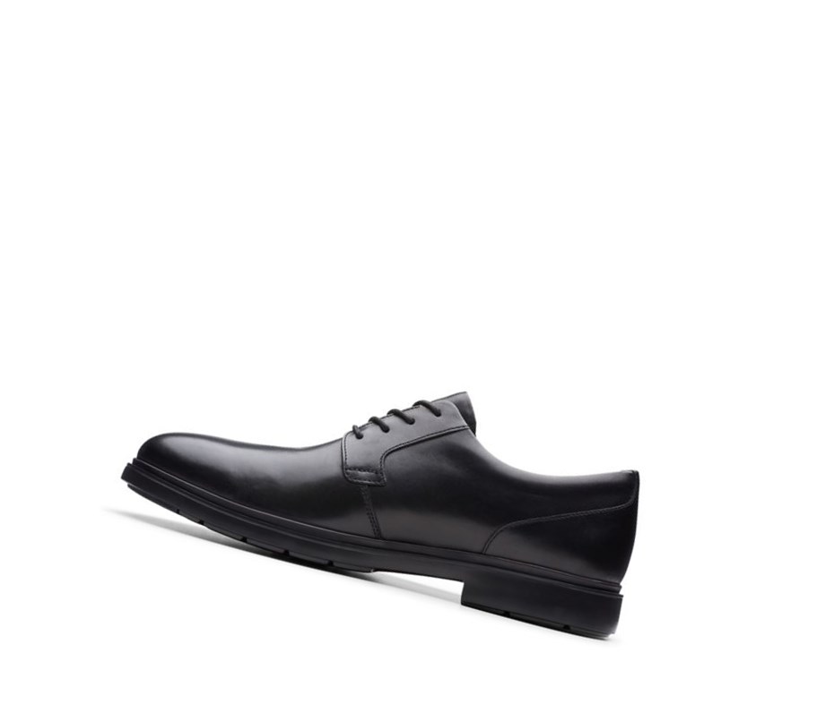 Clarks Un Tailor Tie Leder Lederschuhe Herren Schwarz | KUIH37409