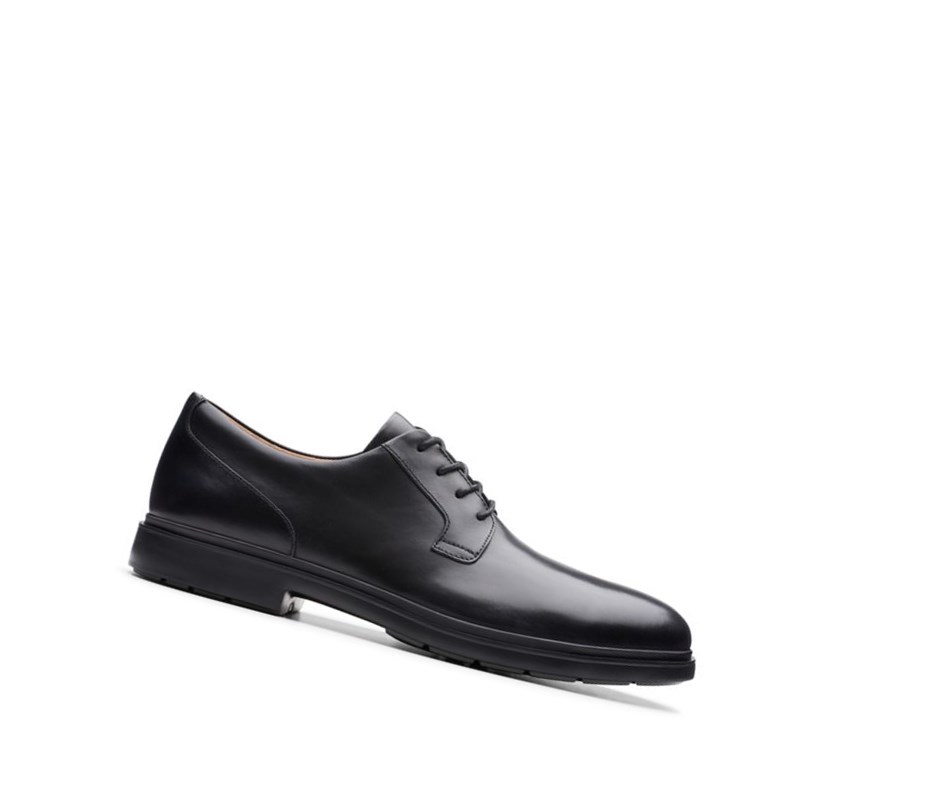 Clarks Un Tailor Tie Leder Lederschuhe Herren Schwarz | KUIH37409