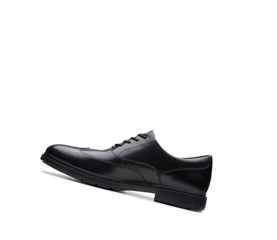 Clarks Un Tailor Wing Leder Lederschuhe Herren Schwarz | VDLQ01624