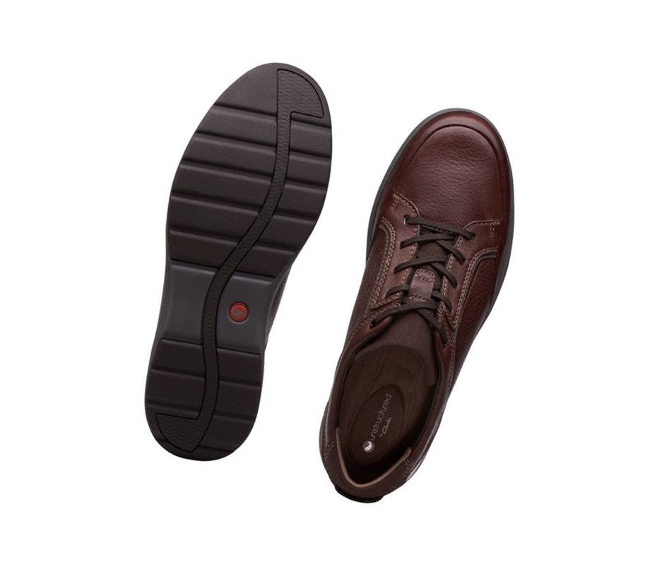 Clarks Un Trail Form Leder Sneakers Herren Tiefesbraun | UHBS68547
