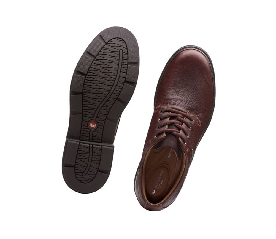 Clarks Un Tread Lo Gore-tex Leder Lederschuhe Herren Dunkelbraun | ZTBS13958