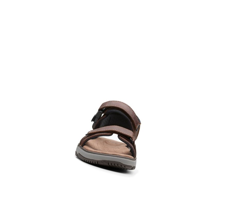 Clarks Un Trek Part Leder Lässige Sandalen Herren Dunkelbraun | VKWI18905