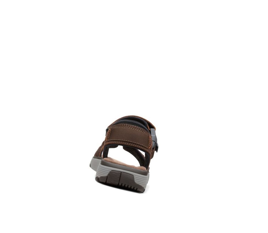Clarks Un Trek Part Leder Lässige Sandalen Herren Dunkelbraun | VKWI18905