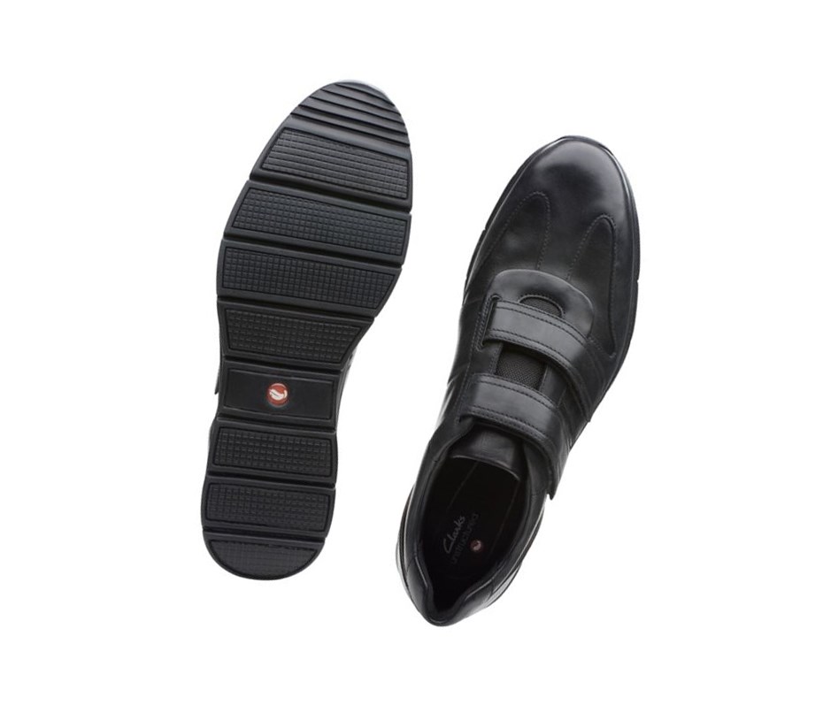 Clarks Un Tynamo Turn Leder Lederschuhe Herren Schwarz | GFZM41638