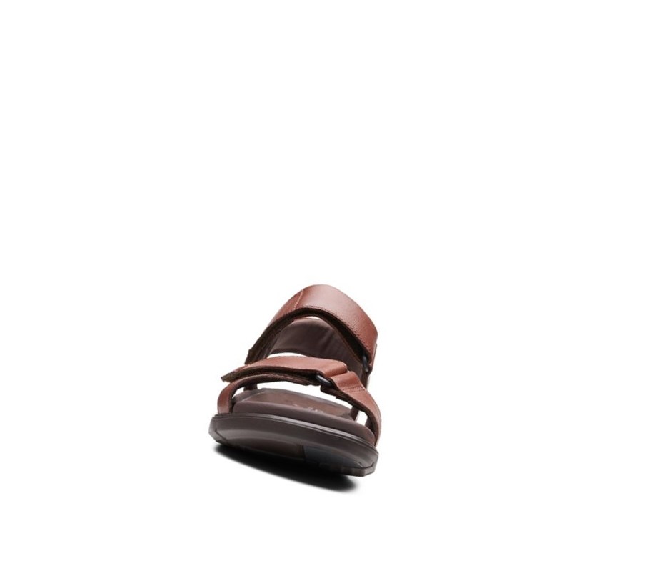 Clarks Un Wilmore Band Leder Lässige Sandalen Herren Tiefesbraun | IXBE35618
