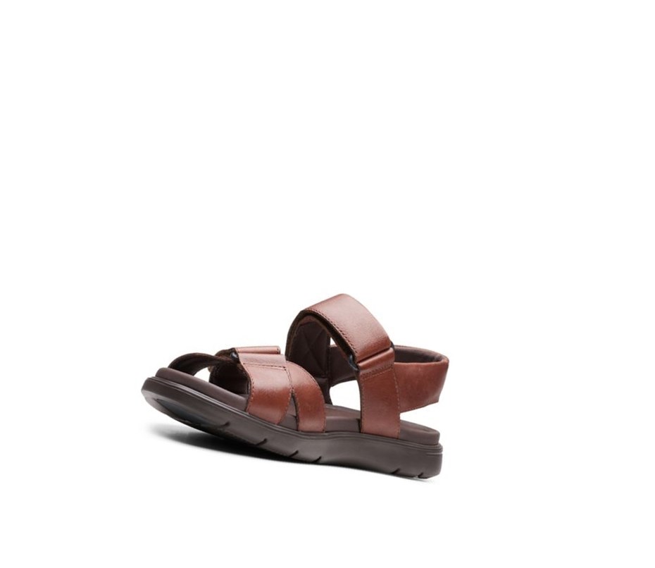 Clarks Un Wilmore Band Leder Lässige Sandalen Herren Tiefesbraun | IXBE35618