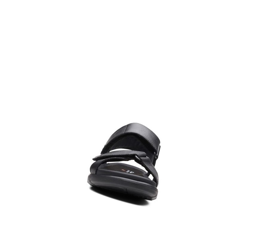 Clarks Un Wilmore Band Leder Lässige Sandalen Herren Schwarz | OLUK34706