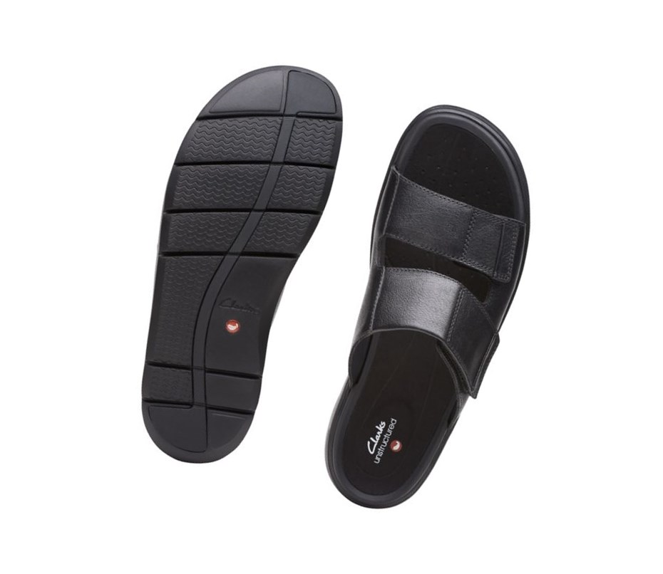 Clarks Unwilmore Part Leder Slip On Schuhe Herren Schwarz | JVPB54096