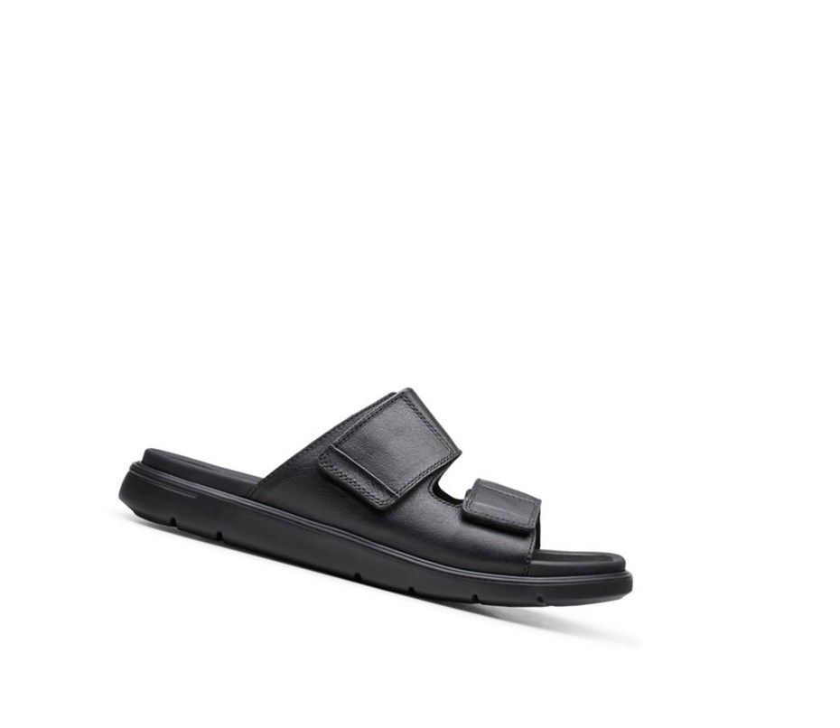 Clarks Unwilmore Part Leder Slip On Schuhe Herren Schwarz | JVPB54096