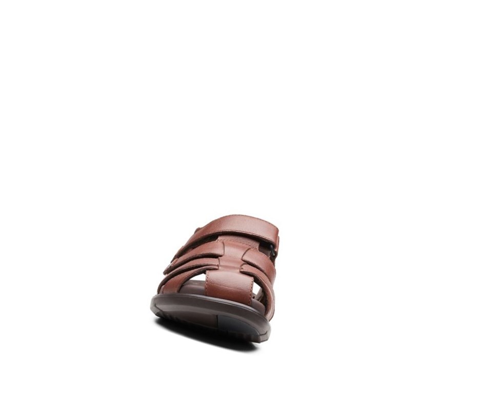 Clarks Unwilmore Ray Leder Lässige Sandalen Herren Tiefesbraun | IVHG12869