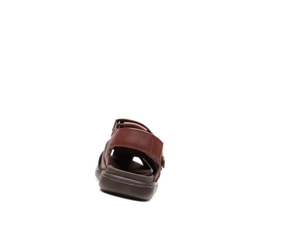 Clarks Unwilmore Ray Leder Lässige Sandalen Herren Tiefesbraun | IVHG12869