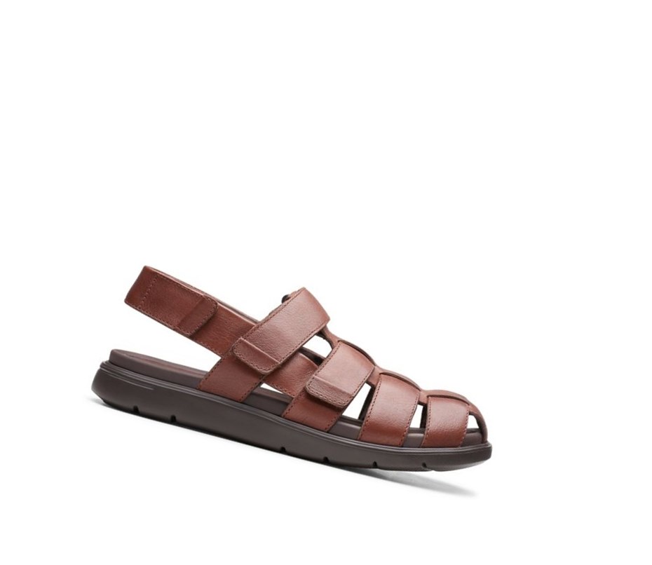 Clarks Unwilmore Ray Leder Lässige Sandalen Herren Tiefesbraun | IVHG12869