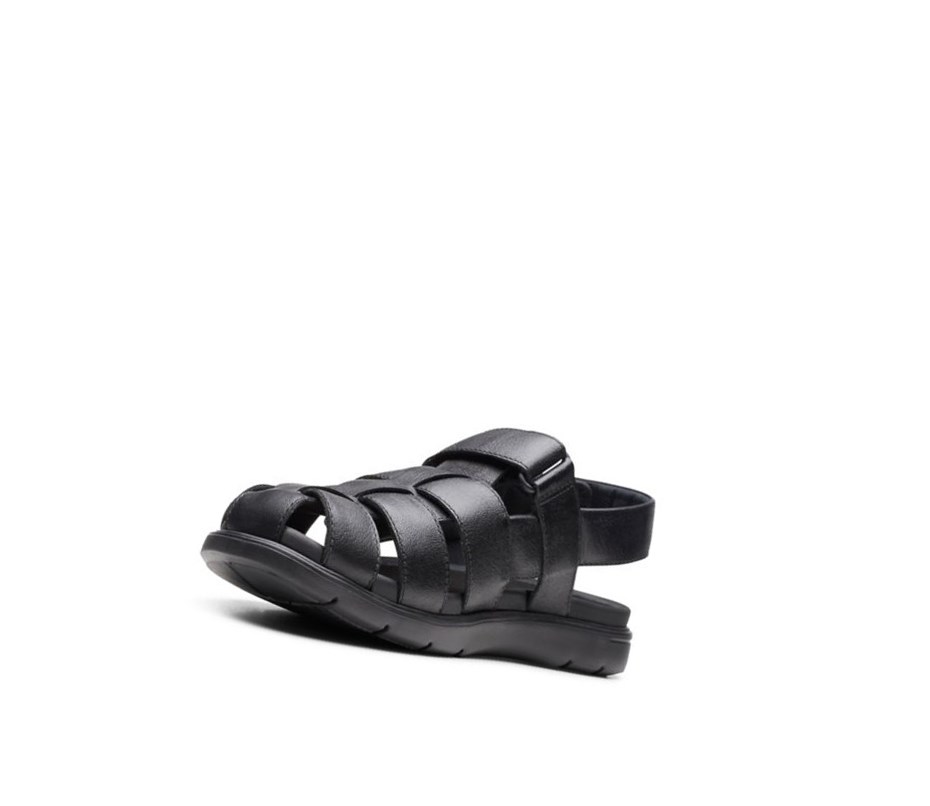 Clarks Unwilmore Ray Leder Lässige Sandalen Herren Schwarz | OXPI87325