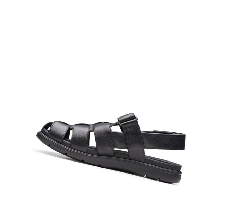 Clarks Unwilmore Ray Leder Lässige Sandalen Herren Schwarz | OXPI87325