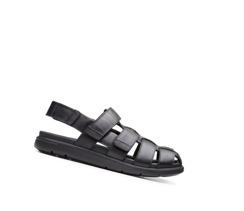 Clarks Unwilmore Ray Leder Lässige Sandalen Herren Schwarz | OXPI87325
