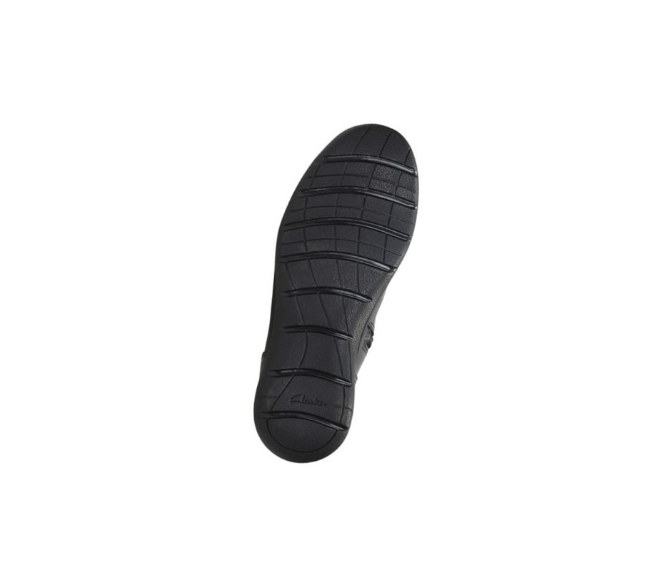 Clarks Venture Moon Leder Kniehohe Stiefel Mädchen Schwarz | ALUK25306