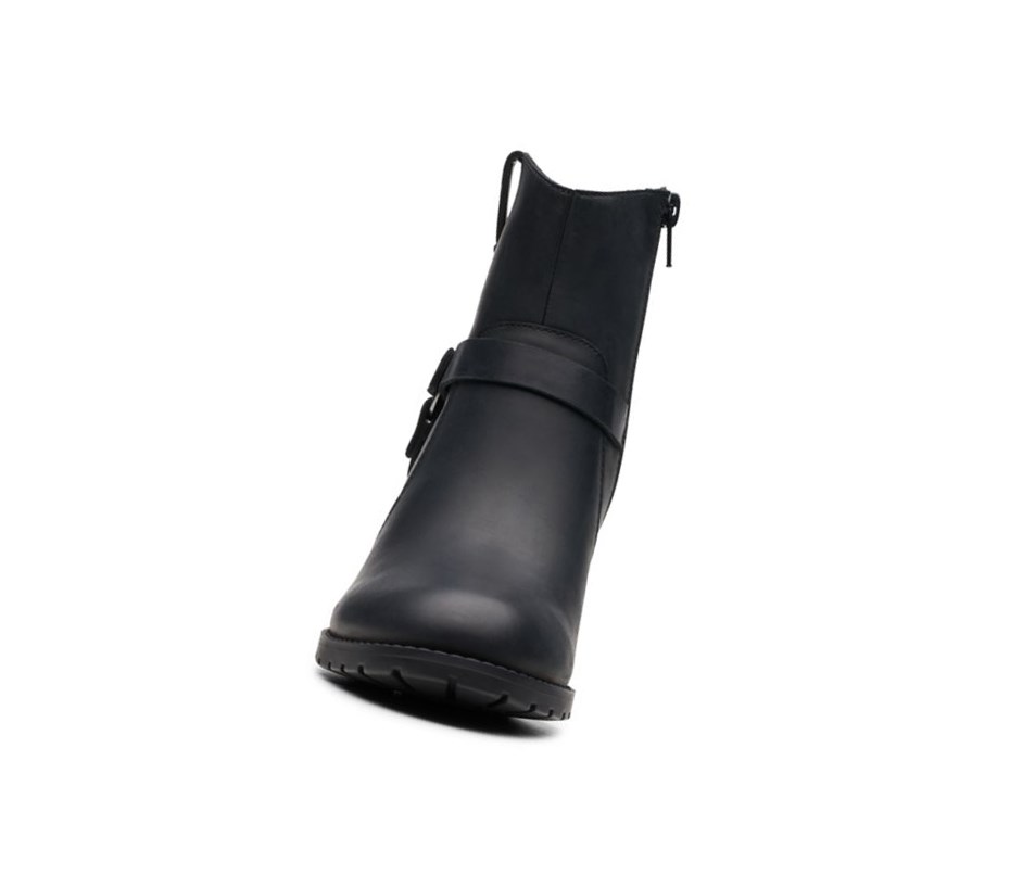 Clarks Verona Rock Leder Stiefeletten Damen Schwarz | EBDI16948