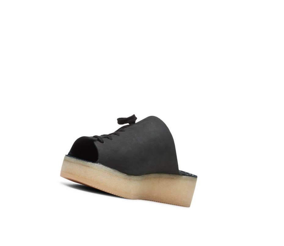 Clarks Wallacraft Open Nubuck Wallabee Damen Schwarz | SDLF14358