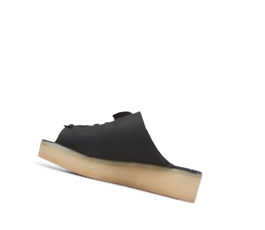 Clarks Wallacraft Open Nubuck Wallabee Damen Schwarz | SDLF14358