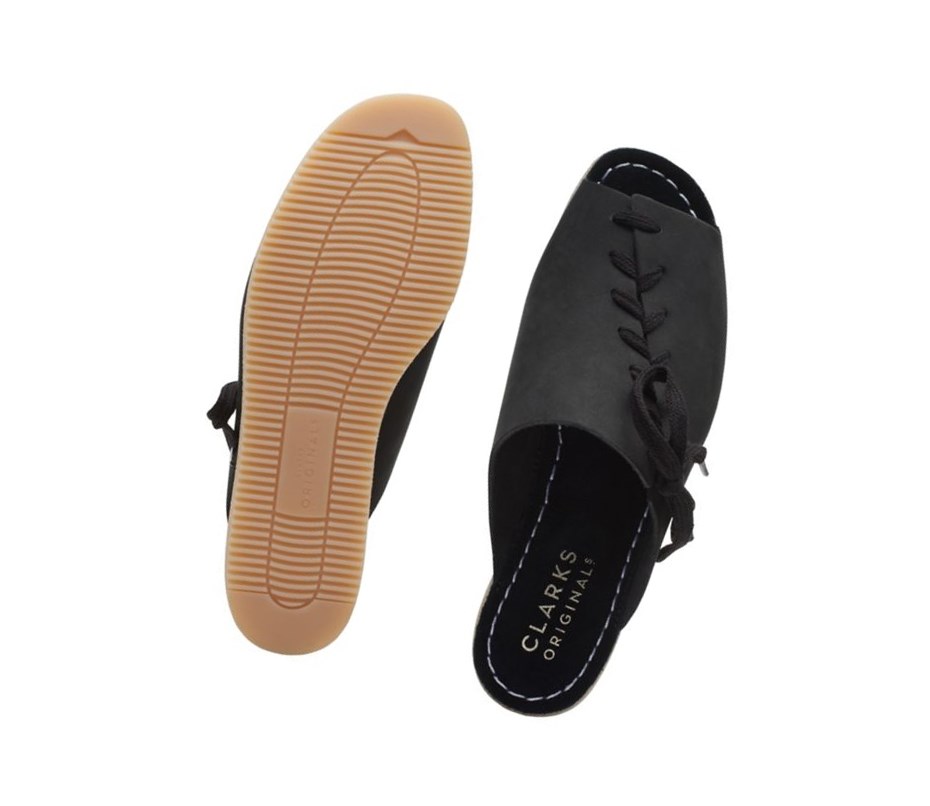 Clarks Wallacraft Open Nubuck Wallabee Damen Schwarz | SDLF14358
