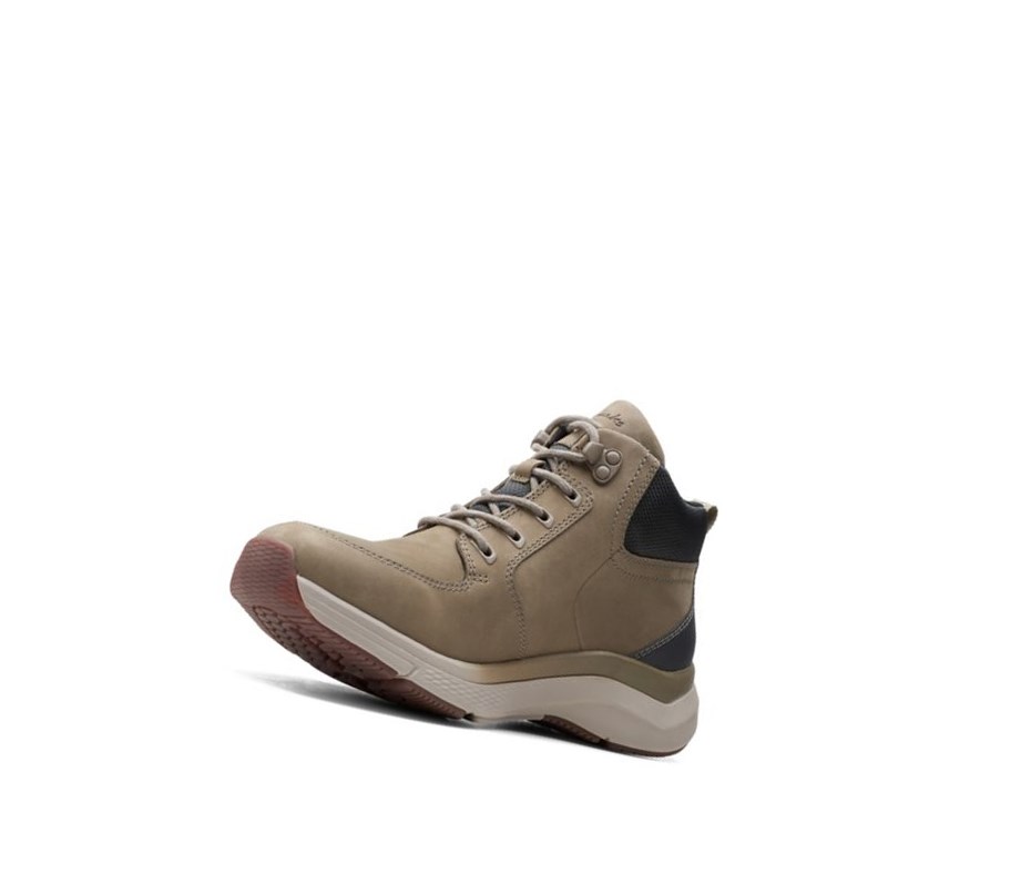 Clarks Wave2.0 Hi Textil Wanderschuhe Herren Olivgrün | NVLS05376