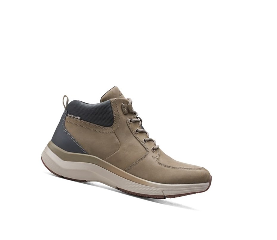 Clarks Wave2.0 Hi Textil Wanderschuhe Herren Olivgrün | NVLS05376