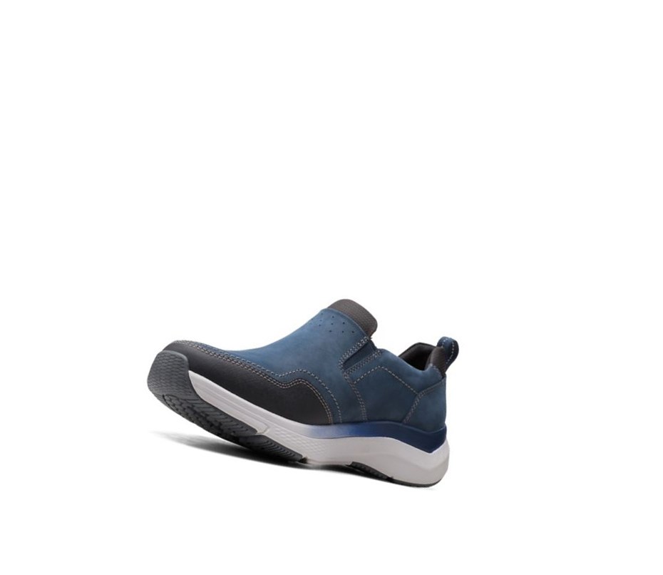 Clarks Wave 2.0 Edge Nubuck Leder Sneakers Herren Navy | OIDR47618