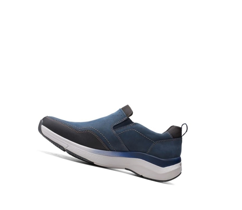 Clarks Wave 2.0 Edge Nubuck Leder Sneakers Herren Navy | OIDR47618