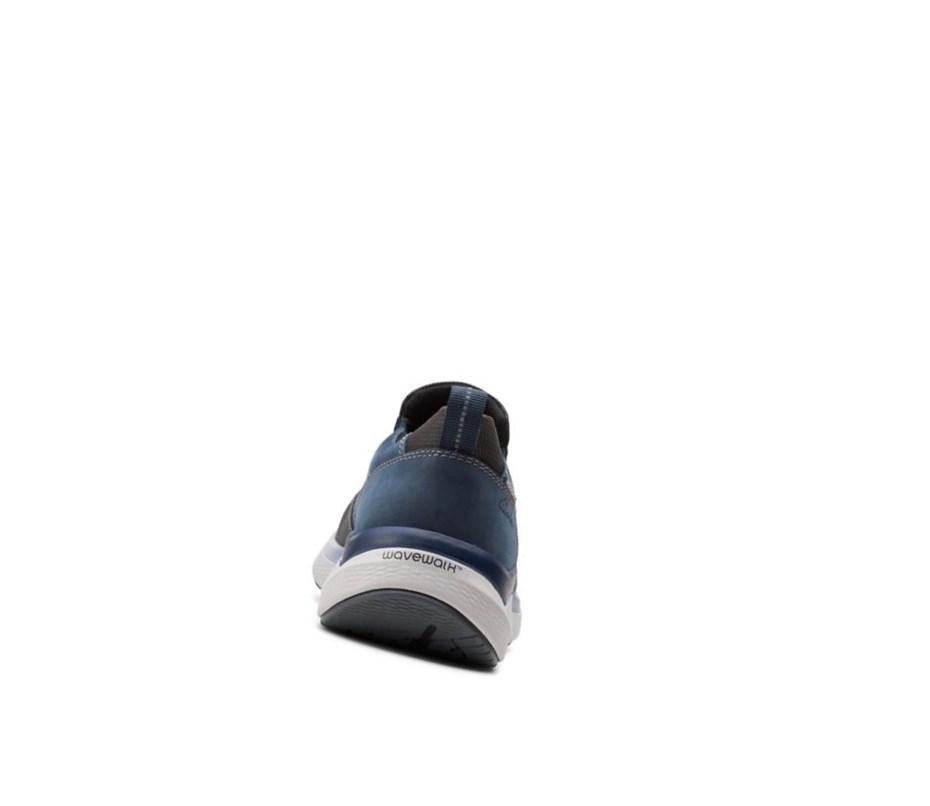 Clarks Wave 2.0 Edge Nubuck Leder Sneakers Herren Navy | OIDR47618