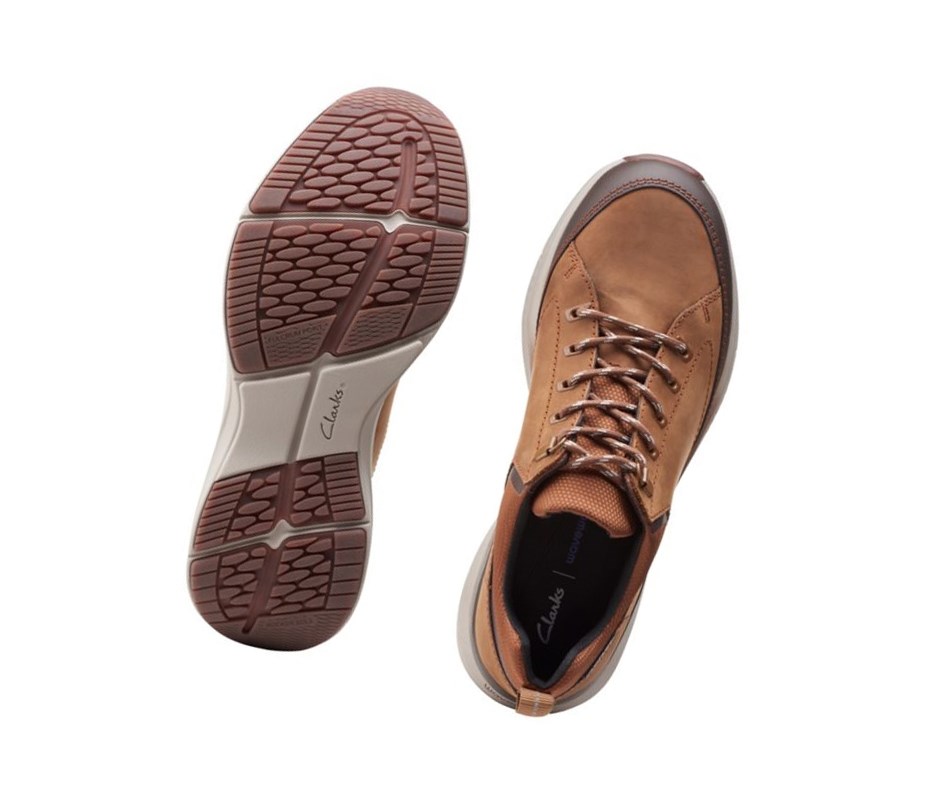 Clarks Wave 2.0 Vibe Nubuck Leder Sneakers Herren Braun | OGFC28465