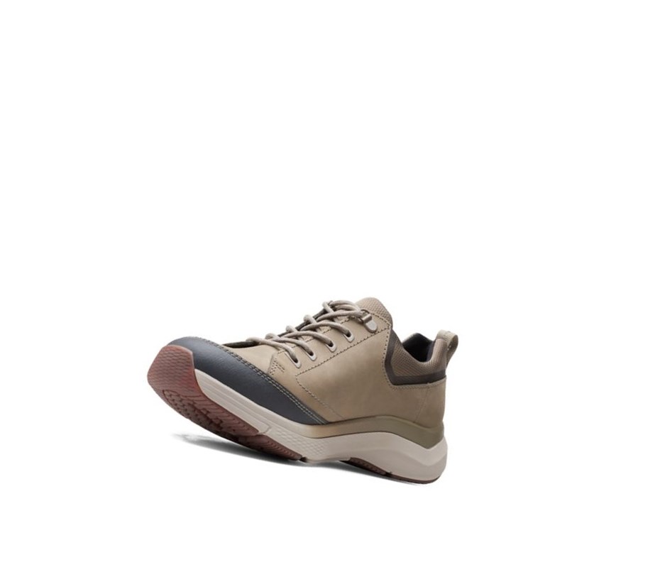 Clarks Wave 2.0 Vibe Nubuck Leder Weite Fit Wanderschuhe Herren Olivgrün | MHUJ20374