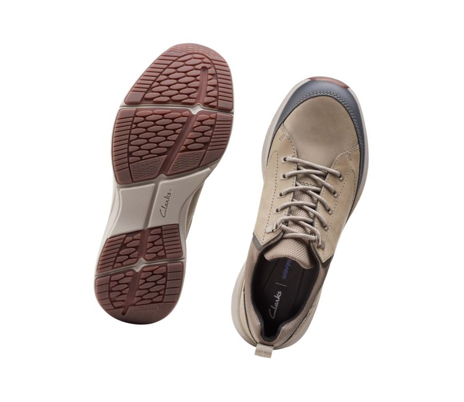Clarks Wave 2.0 Vibe Nubuck Leder Weite Fit Wanderschuhe Herren Olivgrün | MHUJ20374