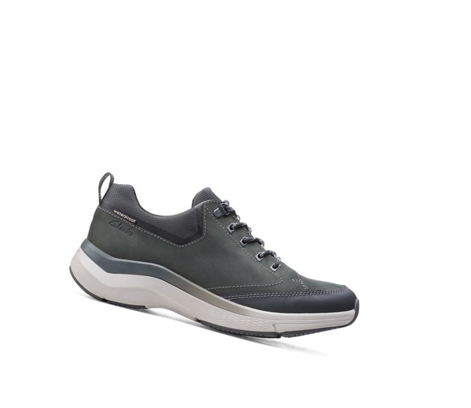 Clarks Wave 2.0 Vibe Nubuck Leder Weite Fit Wanderschuhe Herren Dunkelgrau | WRKT24738