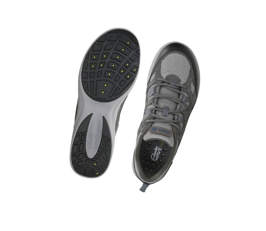 Clarks Wave Vista Wildleder Sneakers Herren Grau | ZRKB79316