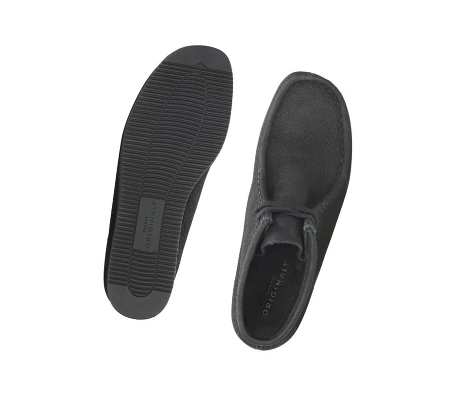 Clarks Wedge Nubuck Leder Wallabee Damen Schwarz | ZRCV46107